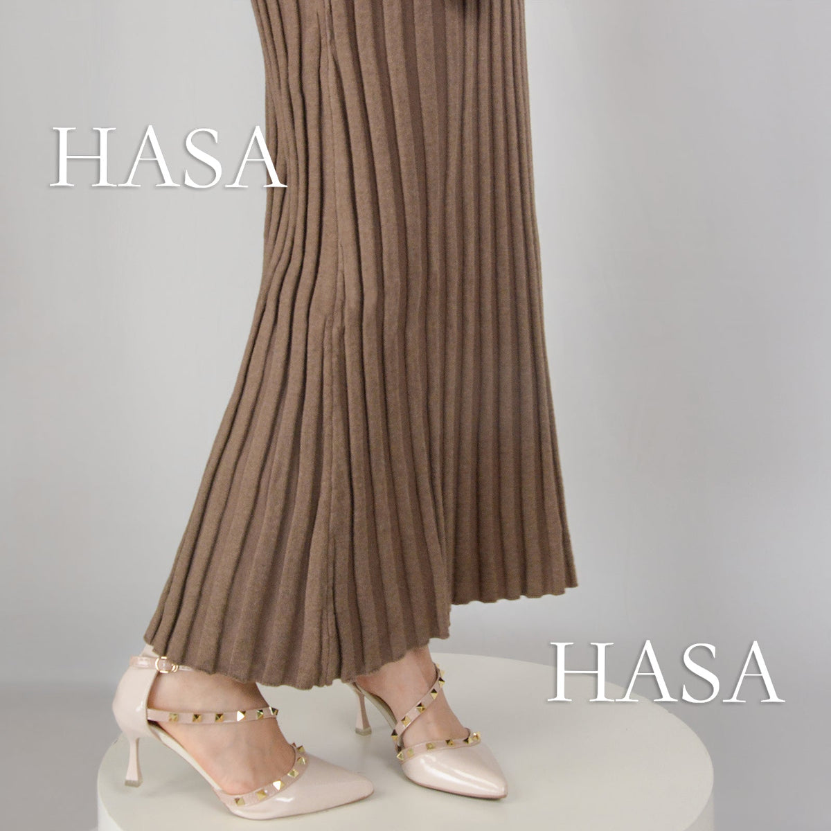 HS0112 Warm Anti-Pilling Ribbed Knit Maxi Dress