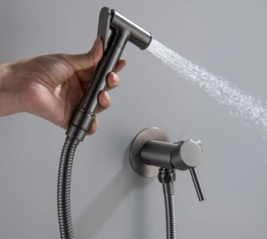 Bidet Sprayer Toilet Faucet Brass Handheld With Hose and Sprayer Set